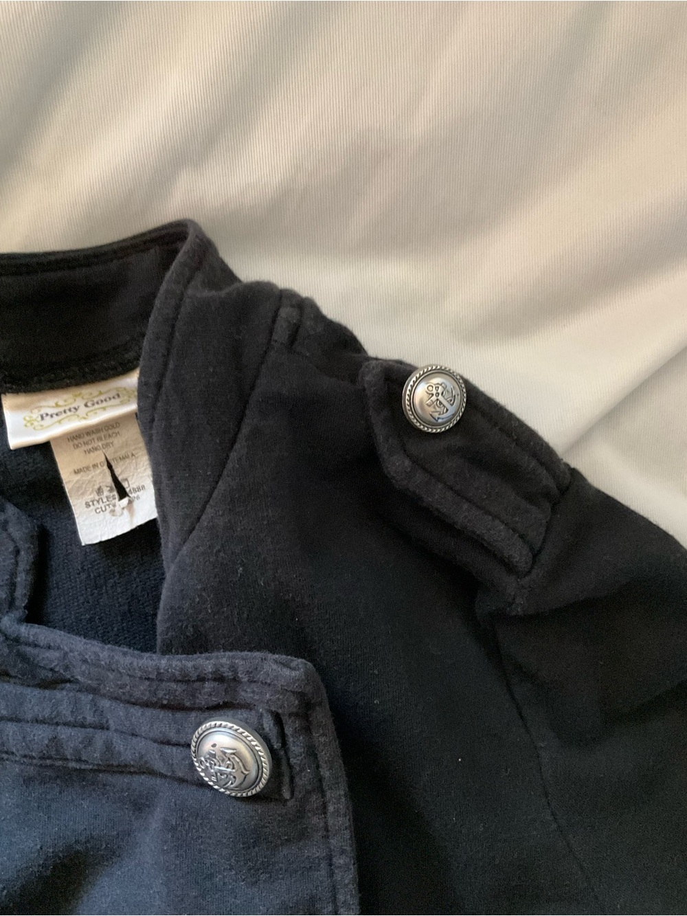 Black Military-Style Button Front Jacket Napoleon Punk - Picture 9 of 12